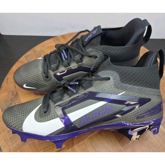 Size 11.5 Nike Alpha Menace 4 Elite Football Cleats Mens Black/Purple FZ7701-005 main image 9
